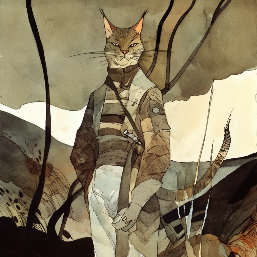 Anime-Katzen-Stilstudie